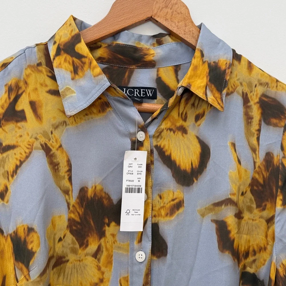 J Crew Floral Button-Down Midi Dress - Yellow and blue viscose - Picture 6 of 6